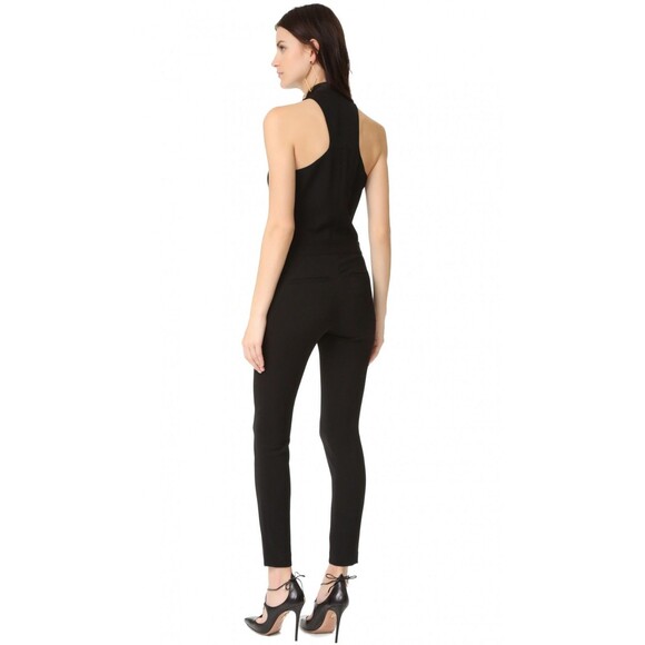Veronica Beard Sz 2 Iggy Tuxedo Jumpsuit Sleeveless Black Party - Picture 2 of 6